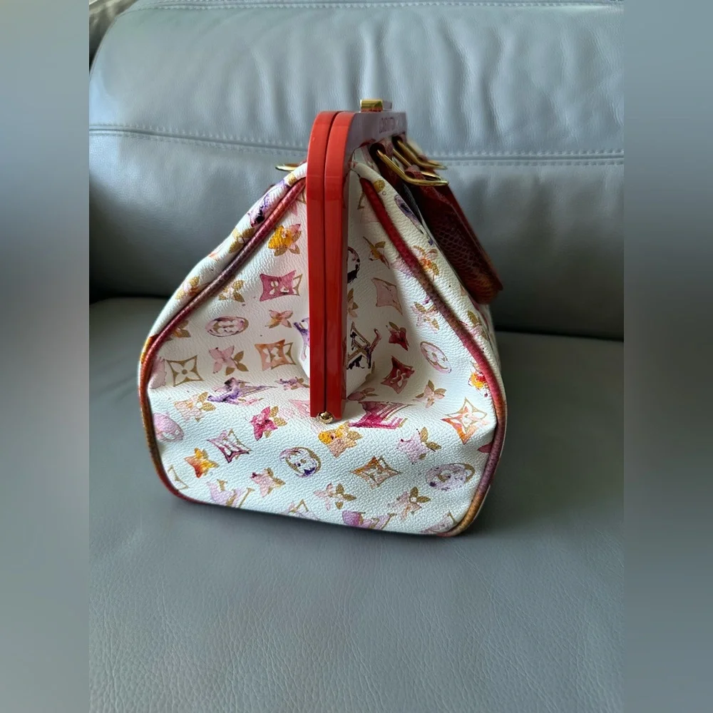 Louis Vuitton MONOGRAM WATERCOLOR FRAME SPEEDY with snakeskin trim - Picture 9 of 13